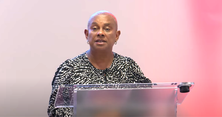 Photo of Baroness Lawrence of Clarendon at the University of Bedfordshire: “A Voice for Change"